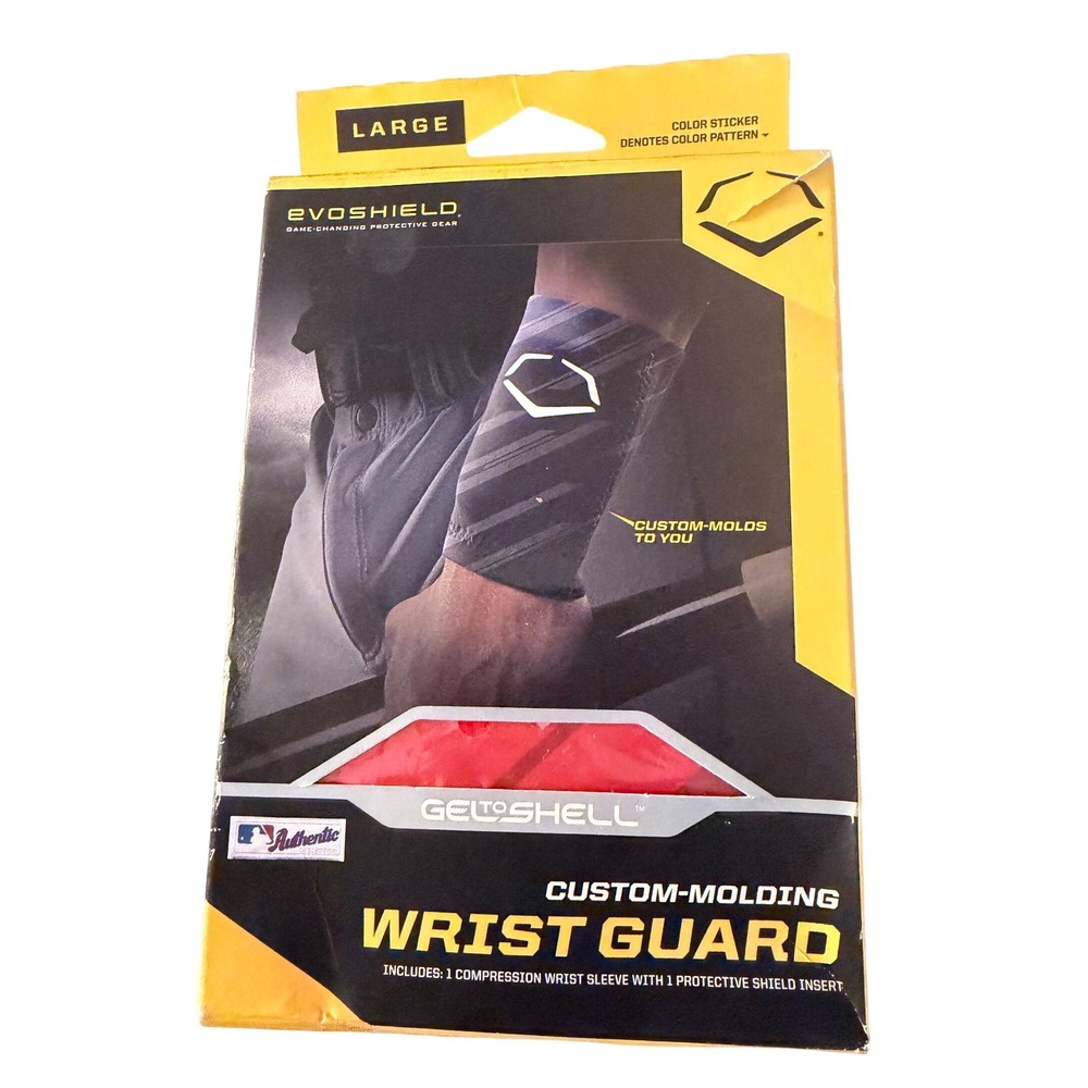 EvoShield Gel-to-Shell Custom-Molding Wrist Guard Red Large Baseball Softball